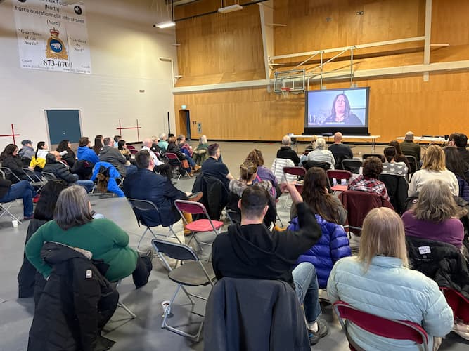 Attendees watching the documentary screening with CRSP.
